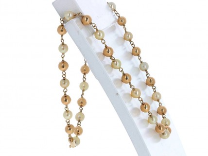 Colar em Ouro de 19,2K e Pérolas