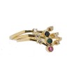 Conjunto de 3 Aneis em Ouro de 19.2K DIAMANTES, SAFIRA, RUBI e ESMERALDA