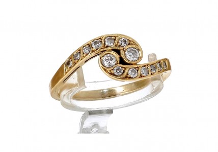 Anel  Ouro 19,2K e DIAMANTES