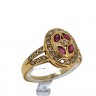 Anel em Ouro de 19,2K DIAMANTES e RUBIS
