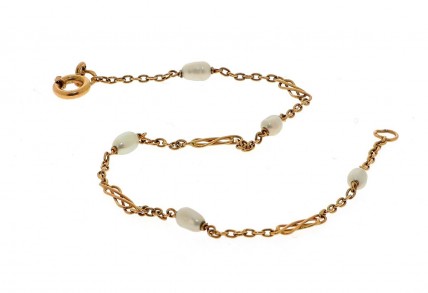 Pulseira em Ouro de 19,2k e PÉROLAS