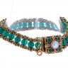 Bracelete ANTIGA em Ouro de 19,2K PÉROLA FINA, DIAMANTES 
