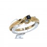 Anel em Ouro de 18K DIAMANTE e SAFIRA