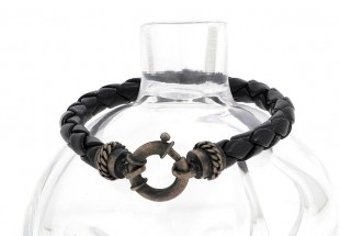 Pulseira em Prata 925 e Couro