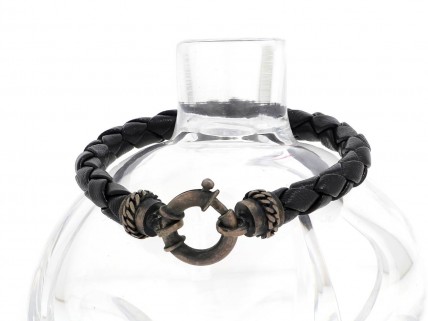 Pulseira em Prata 925 e Couro