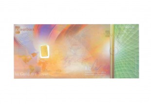 Nota KaratBar de 0,1g de Ouro Fino 999.9 (24 Quilates)