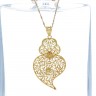 Fio com Coração de Viana  Ouro 19,2K FILIGRANA