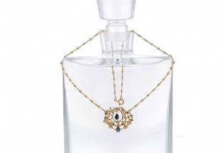 Colar à Princesa em Ouro de 19,2K DIAMANTES e SAFIRAS