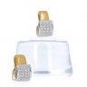 Brincos em Ouro Branco e Amarelo de 19,2k e DIAMANTES