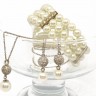 Conjunto:Fio, Pulseira e Par de Brincos