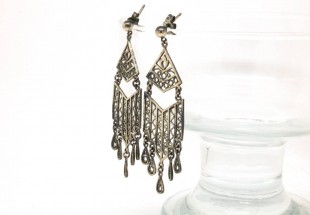Par de Brincos em Prata 925 estilo Art Deco