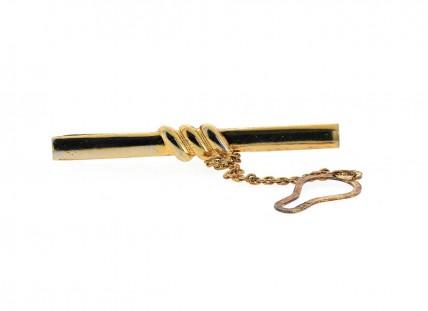 Alfinete de Gravata em Prata 835 Banhada a Ouro