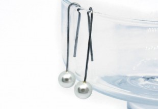 Par de brincos em prata 925 com pérolas