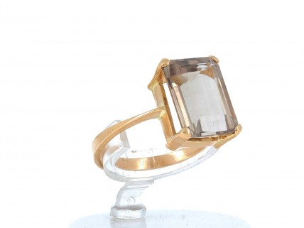 Anel em Ouro de 19,2K e QUARTZO FUMÉ