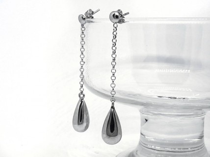 Par de brincos em PRATA - Remate em gota