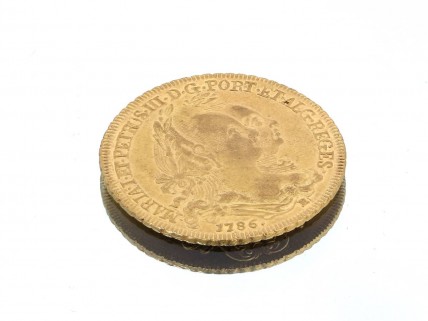 6400 Reis em Ouro 917 do Brasil de 1795 D. Maria