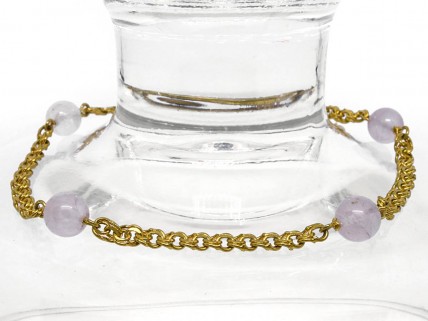 Pulseira em PRATA dourada - Pedra de Lua