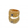  Anel em OURO de 19,2K DIAMANTES e SAFIRA