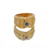  Anel em OURO de 19,2K DIAMANTES e SAFIRA