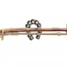 Alfinete ANTIGO em OURO de 14K, PRATA e DIAMANTES