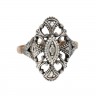 Anel ANTIGO em OURO e PRATA e DIAMANTES