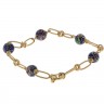 Pulseira em PRATA Dourada - Contas em Cloisonne