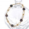 Pulseira em PRATA Dourada - Contas em Cloisonne