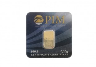 Lingote em Ouro Fino 999,9 de 0,1g PIM