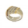 Anel em OURO bicolor de 19,2K e DIAMANTES