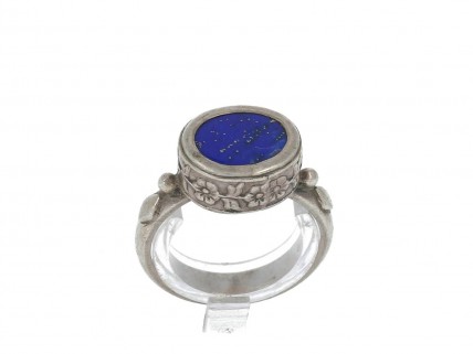 Anel em PRATA 925 - Pedra azul