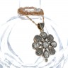 Fio OURO 19,2k e Pendente OURO 9K, PRATA 925 e 75 DIAMANTES.
