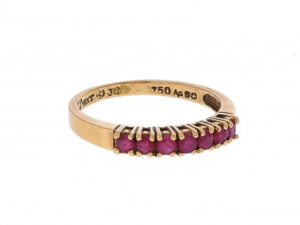 Anel em OURO 18k e 7 RUBIS