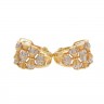 Par de brincos em OURO bicolor de 18K e 32 DIAMANTES