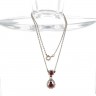 Colar ANTIGO em OURO Branco  de 19,2K 30 DIAMANTES e 2 RUBIS