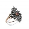 Anel ANTIGO em OURO 19,2K PRATA 833, 20 DIAMANTES e RUBI