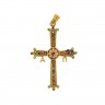 Cruz em OURO 19,2k DIAMANTES SAFIRAS RUBIS e ESMERALDAS