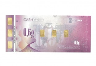 Nota KaratBar de 0,6g de Ouro Fino 999.9 (24 Quilates)