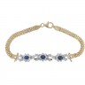 Pulseira em OURO Bicolor 18K - SAFIRAS