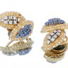 Brincos ANTIGOS em Ouro 19,2K     16  DIAMANTES    16  SAFIRAS e PÉROLAS