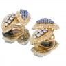 Brincos ANTIGOS em Ouro 19,2K     16  DIAMANTES    16  SAFIRAS e PÉROLAS