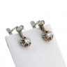 Brincos em OURO Branco 19,2k  - 4 DIAMANTES
