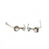 Brincos em OURO Branco 19,2k  - 4 DIAMANTES