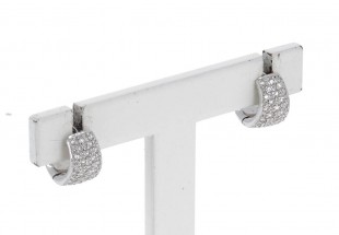 Brincos em OURO Branco 19,2k  - 46 DIAMANTES