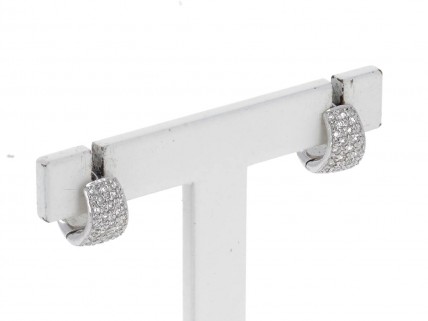 Brincos em OURO Branco 19,2k  - 46 DIAMANTES
