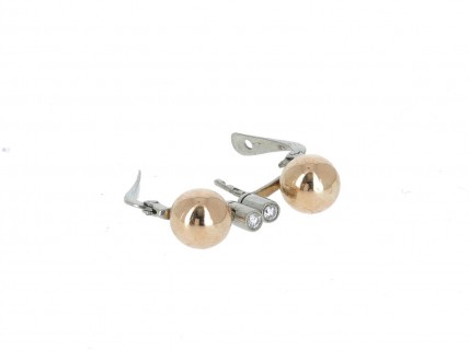 Brincos em OURO 19,2k e 2 DIAMANTES