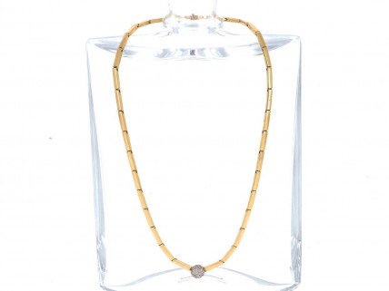 Gargantilha em OURO 19,2k - 30 DIAMANTES