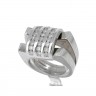 Anel em OURO Branco 19,2k - 24 DIAMANTES