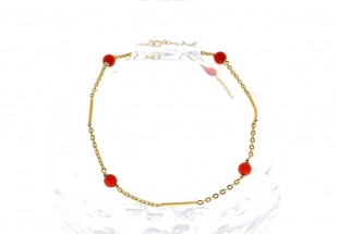 Pulseira ANTIGA em OURO de 19,2K - CORAL