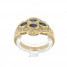Anel em OURO 19,2K - 20 DIAMANTES e 4 SAFIRAS