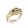 Anel em OURO 19,2K - 20 DIAMANTES e 4 SAFIRAS